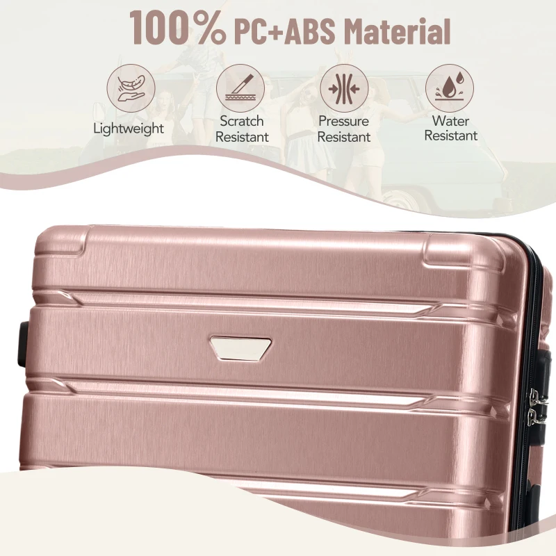 

Hardshell Lage Set 3 Piece Durable ABS PC Travel Suitcase With Spinner Wheels For Men Women Convenience And Stability Spacious