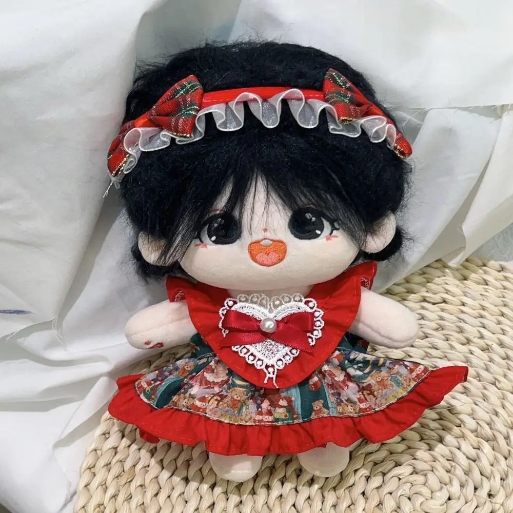 Wedding Dress 20cm Cotton Doll Clothes Doll Accessories Stuffed Cotton Doll Idol Dolls White Gauze Skirt Colorful Headwear