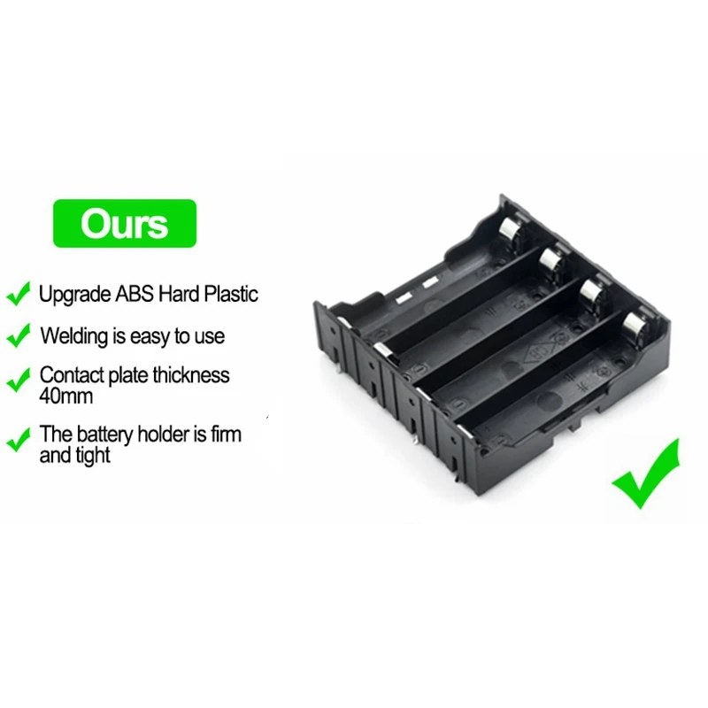 4Slots 18650 5 Pcs Battery Holder 3.7V Storage Box Extension Container Rechargeable Li-ion Batteries Case Holder