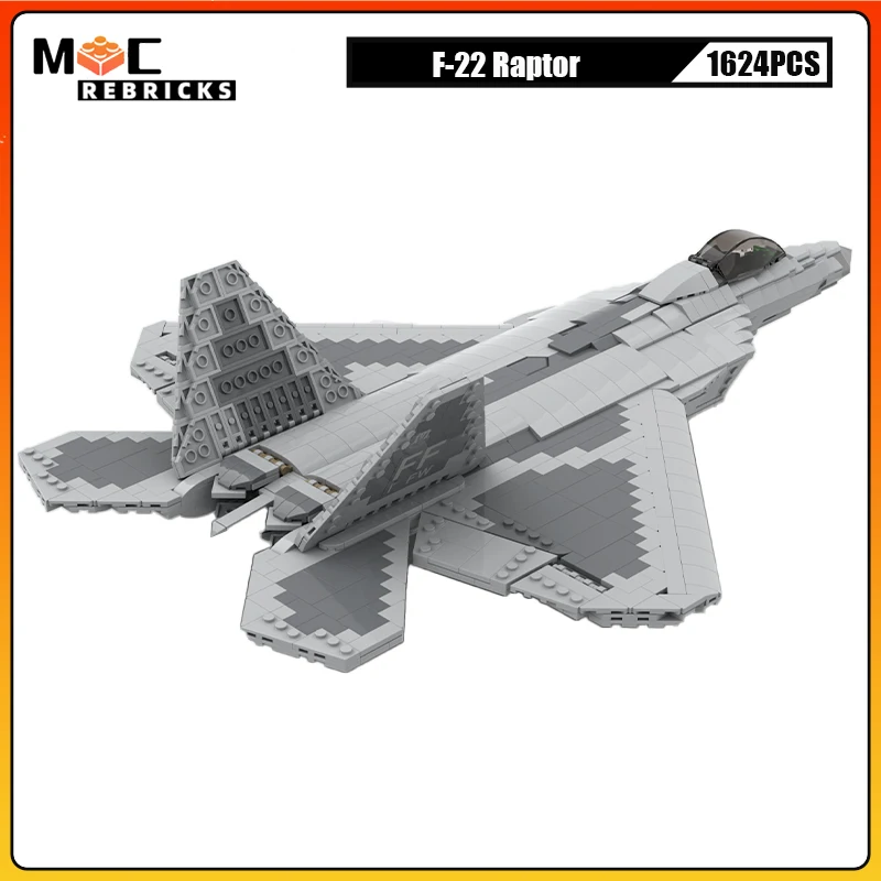 WW II Série Militaire US Air Force F-22 Raptor Fighter Construction nuits MOC Briques Modèle D'avion Enfant Jouet Enfants Cadeaux De Noël