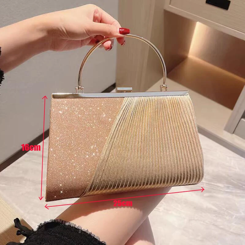 

New shiny banquet handbag, crossbody evening dress bag, ktv princess bag, socialite handbag, large-capacity women's bag