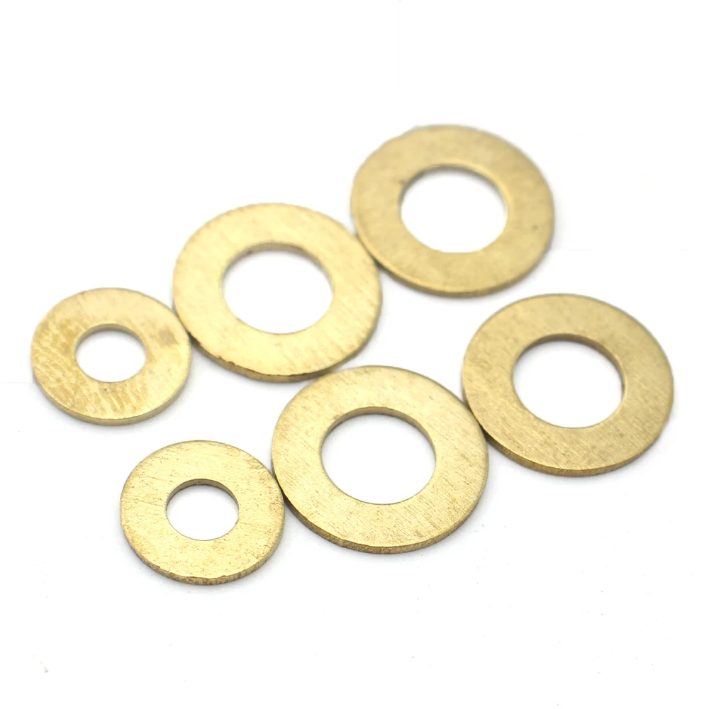 M3 M4 M5 M6 M8 M10 M12 M14 M16 M18 M22 M24 Brass Flat Washer Solid Brass Gasket Shim Copper Metal Meson Pad Spacer