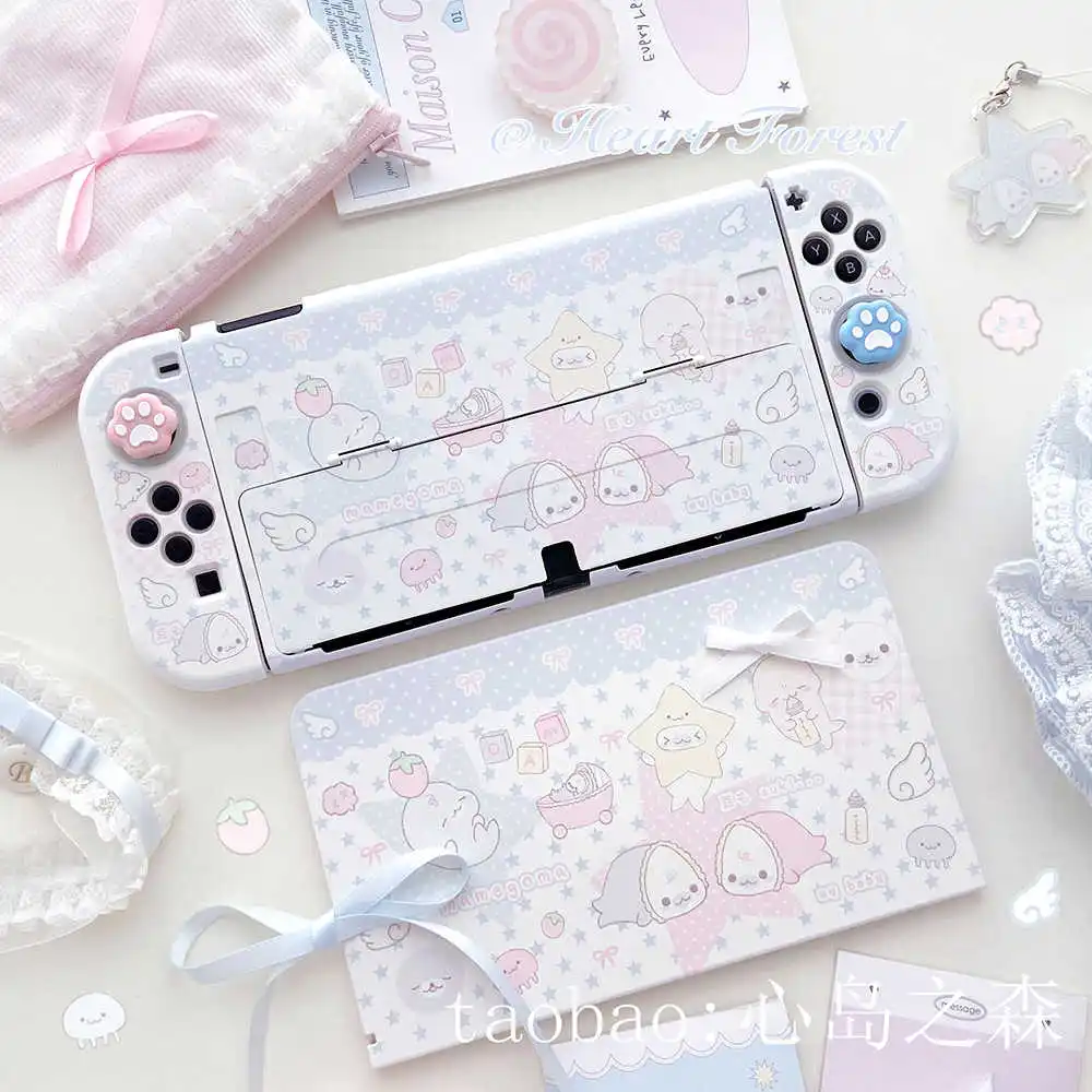 

New Cartoon Switch Protective Cover for Switch consoles Oled Controller Joy-Con Shell with Stand Kawaii Switch Case for Girls