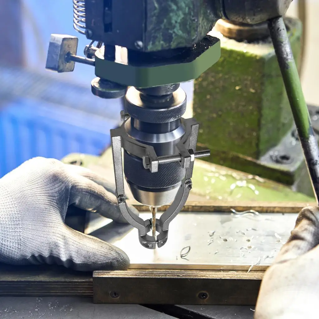 Stainless Steel Square Tenon Machine Clamp Location Tool for Portable Drill Press Stand and DIY Furniture Accessories