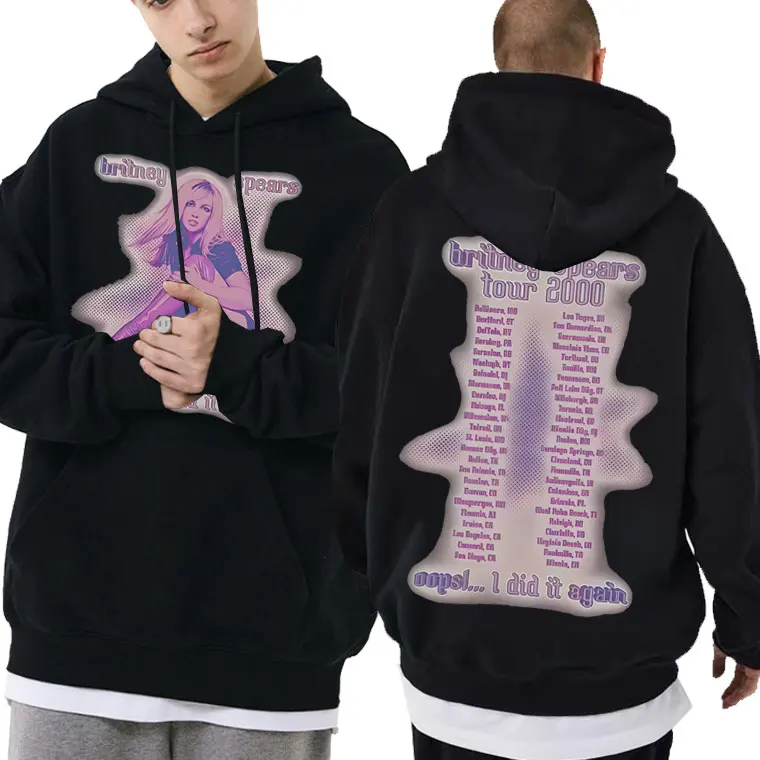 

Britney Spears Oops I Did It Again Tour 2000 Hoodie Men Women Clothing Hip Hop Vintage Oversized Streetwear Male Casual Hoodies