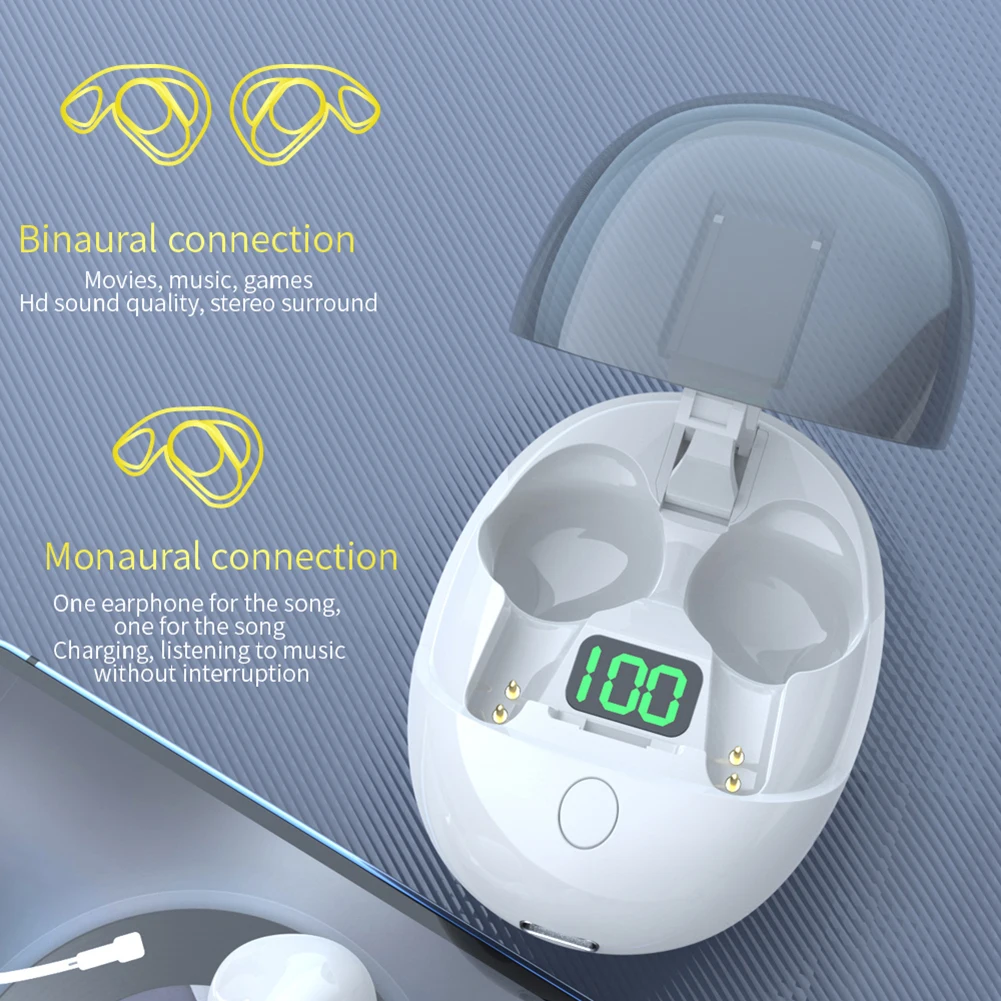 Wireless Stereo Earphones Waterproof Bluetooth 5.3 Gaming Headsets Noise Reduction TWS HIFI Digital Display Earbuds