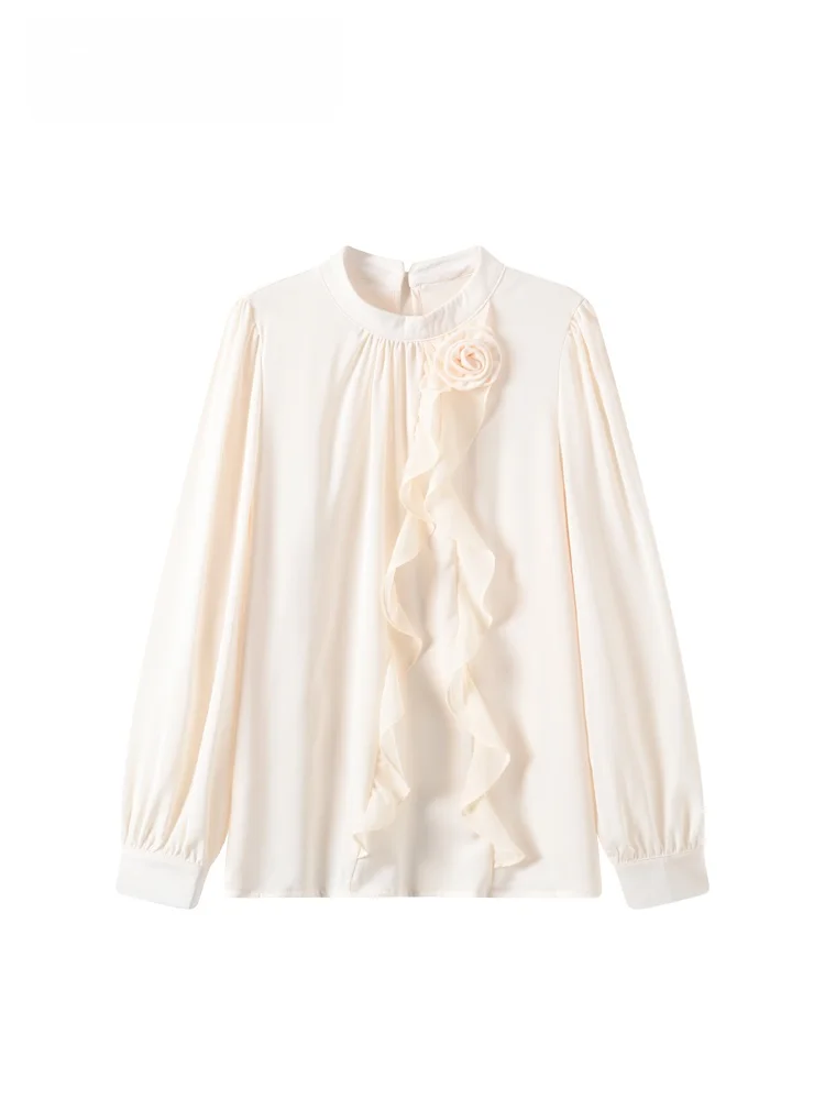 

Женская свободная блузка больших размеров с длинным рукавом, новинка ранней весны, модель Cara CLUB Small Fraance Sle Fro для полных женщин