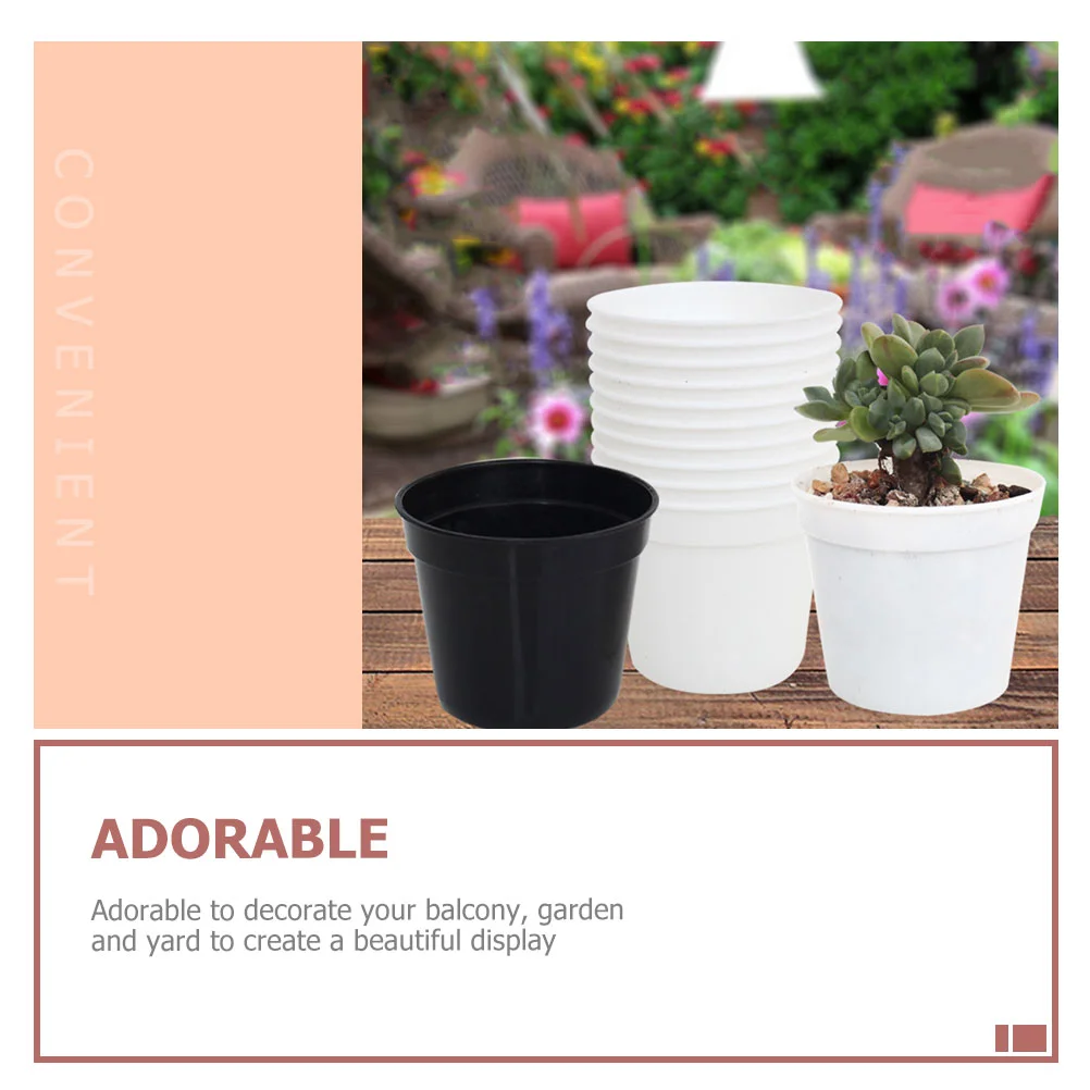 24 Pcs Plastic Succulents Flowerpots Round Containers Sturdy Material Home Office Balcony Garden Nursery Pot Holes Indoor Decor