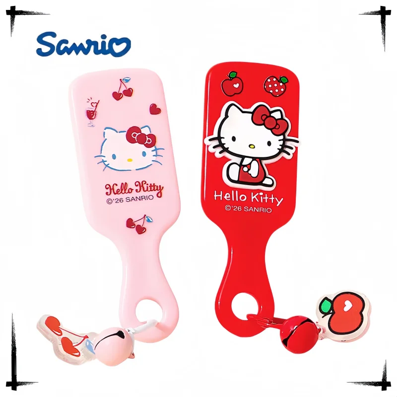 Hello Kitty Air Cushion Comb Sanrio Hello Kitty Y2k Kuromi Cinnamoroll Air Cushion Comb Kawaii Things Black Portable Combs Girls