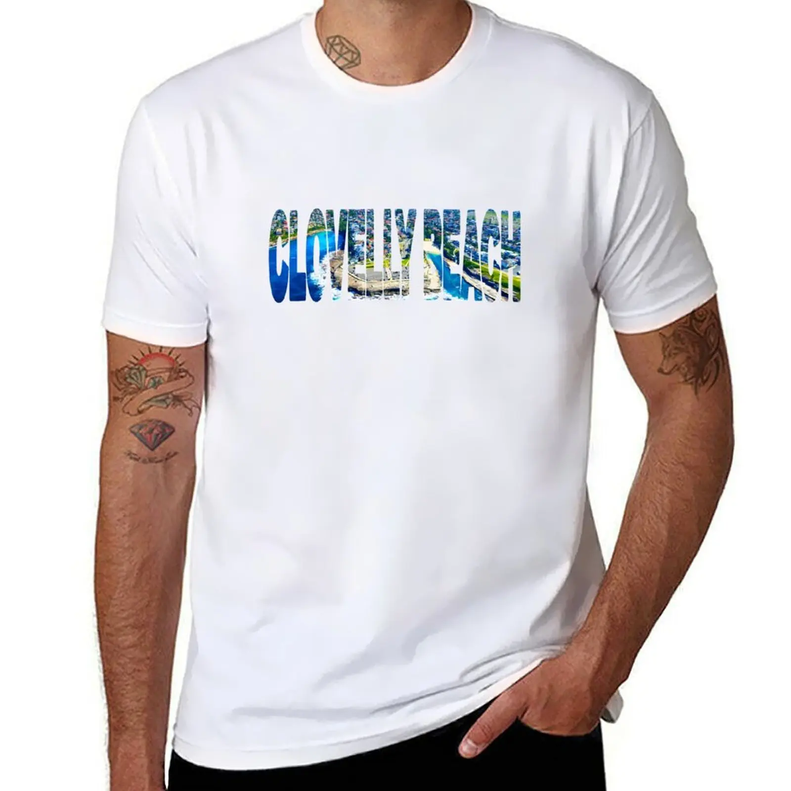 

CLOVELLY BEACH - Sydney Australia Stunning Aerial T-Shirt t shirts with prints t shirts for man cotton funny T-Shirt