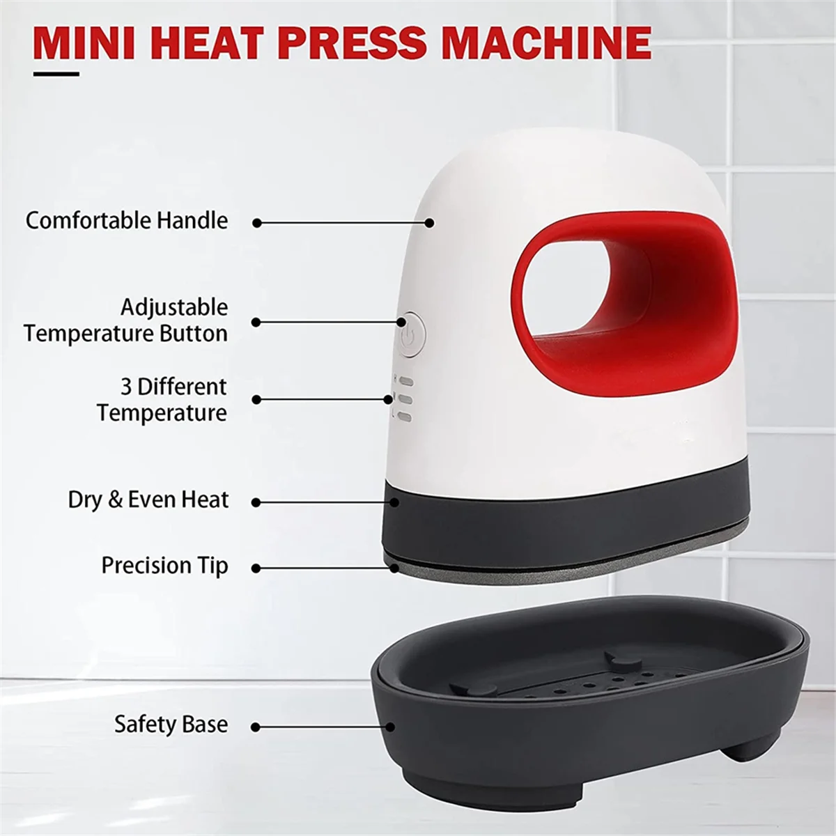 Mini Heat Press Machine T-Shirt Printing Easy Heating Transfer Press Iron Machines for Clothes Bags Hats Pads-A UK Plug HOT