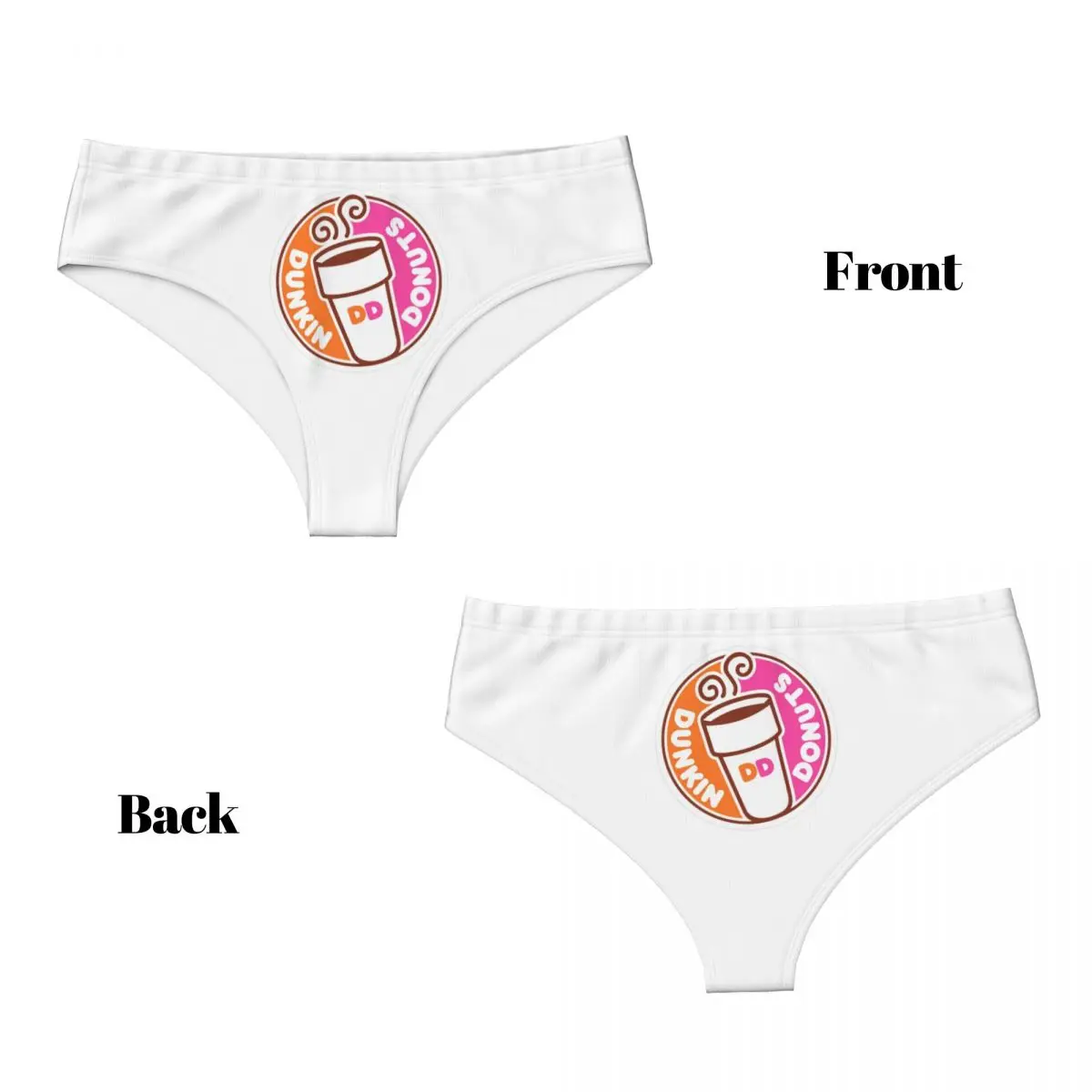 Custom Dunkin Donuts Panties Briefs Women's Comfort Briefs Underwear Breathable Female Underpants view 4