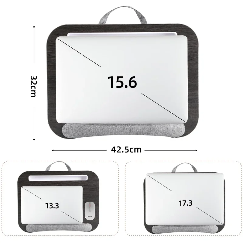 MUMUCC Adjustable Height Computer Desk Compact and Portable with Cushioned Surface for Comfortable Use  Laptop Desk
