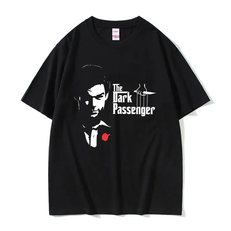 

90s Vintage TV Play Dexter Morgan The Dark Passenger Face Graphic T-shirts Men Women Fashion Casual Cotton Short Sleeve T Shirts