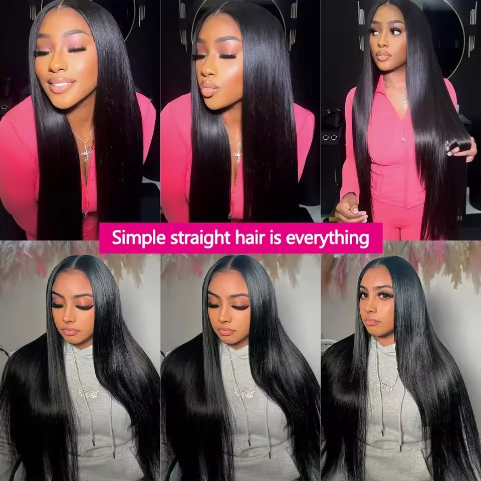 MISSANNA 32 34 36 38 40 Inch Straight Bundle Bone Straight Human Hair Brazilian Soft Weave Bundles Thick Natural Hair Extensions