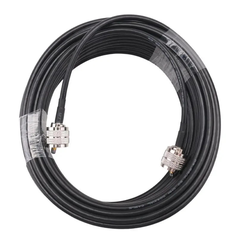 A41Z-15M UHF Coaxial Cable RG58 Coax Cable PL259 Cable 50 Ohms CB Radio Antenna Cable UHF Male To UHF Male Low Loss UHF