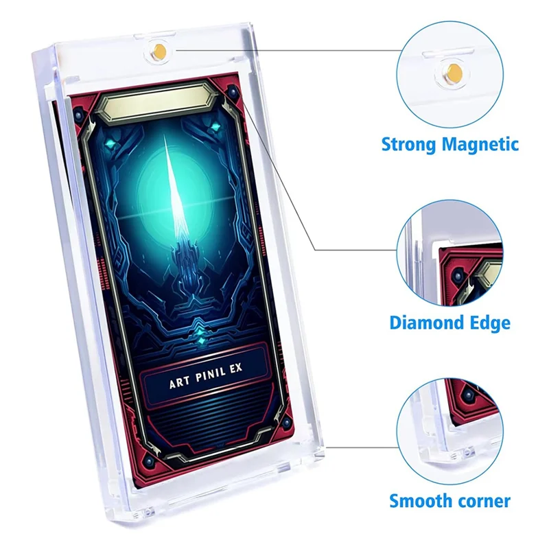 

A13Q-8PCS Magnetic Card Holders For Trading Cards, Card Protector Holders With Acrylic Stands Base For MTG,Sports Cards