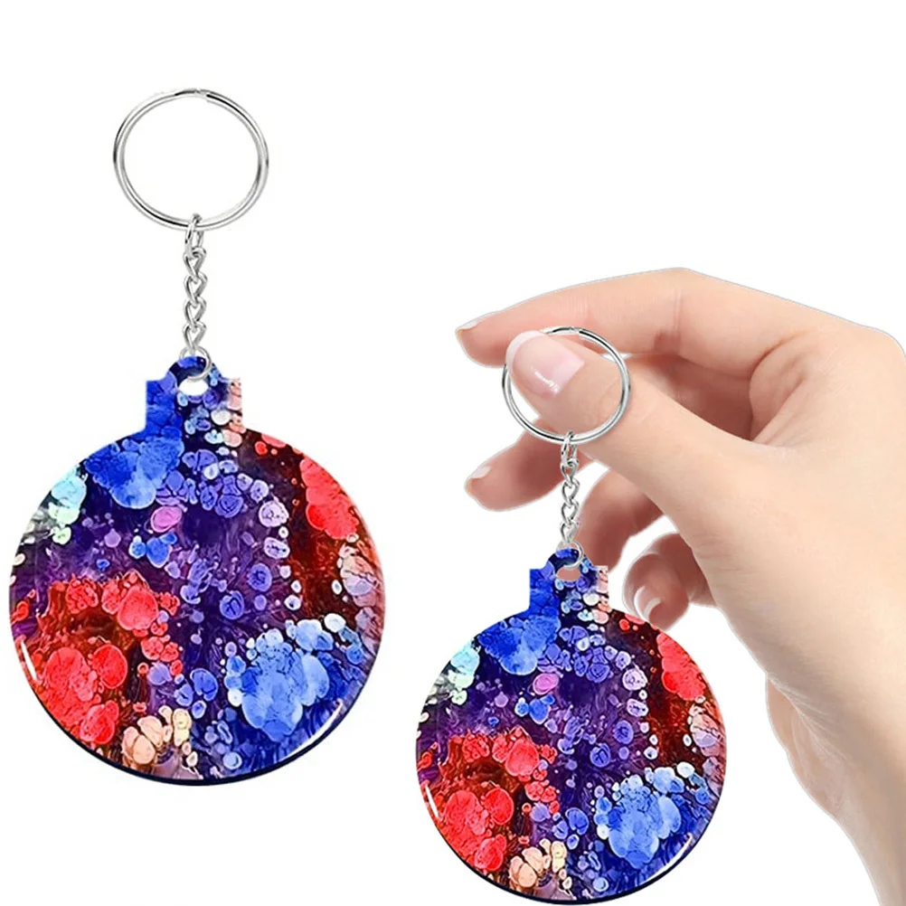 Molde de silicona para manualidades Diy, placa redonda, molde de fundición de epoxi, reutilizable, antiadherente, llavero Flexible, colgante, adorno de Navidad, 4 Uds.