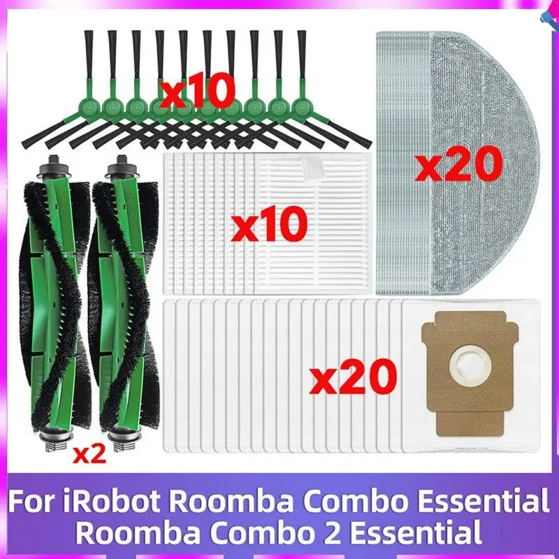 N96R For Irobot Roomba Combo Essential / Vac Essential Vacuum Cleaner Replacement Parts Roller Side Brush Filter Mop Cloth