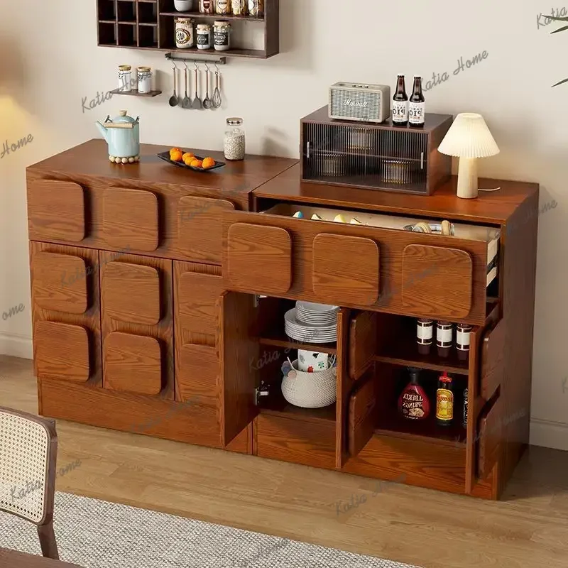 YJ Nordic Retro Antique Wooden Living Room Cabinet Atmosphere Drawer Home Storage Cabinet Modern Substantial Furniture Muebles L
