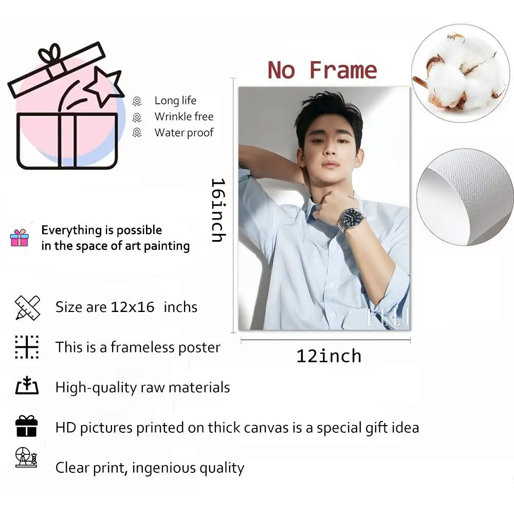 Kim Soo Hyun Individual Actor Painting Calligraphy Canvas Print Wall Mural for Living Room Decor Gifts