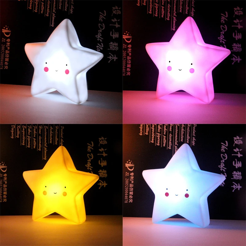 Cute Cartoon Animal LED Night Light, Urso, Unicórnio, Nuvem, Estrela, Lua, Luz noturna para bebê, crianças, cabeceira, quarto, lâmpada da sala de