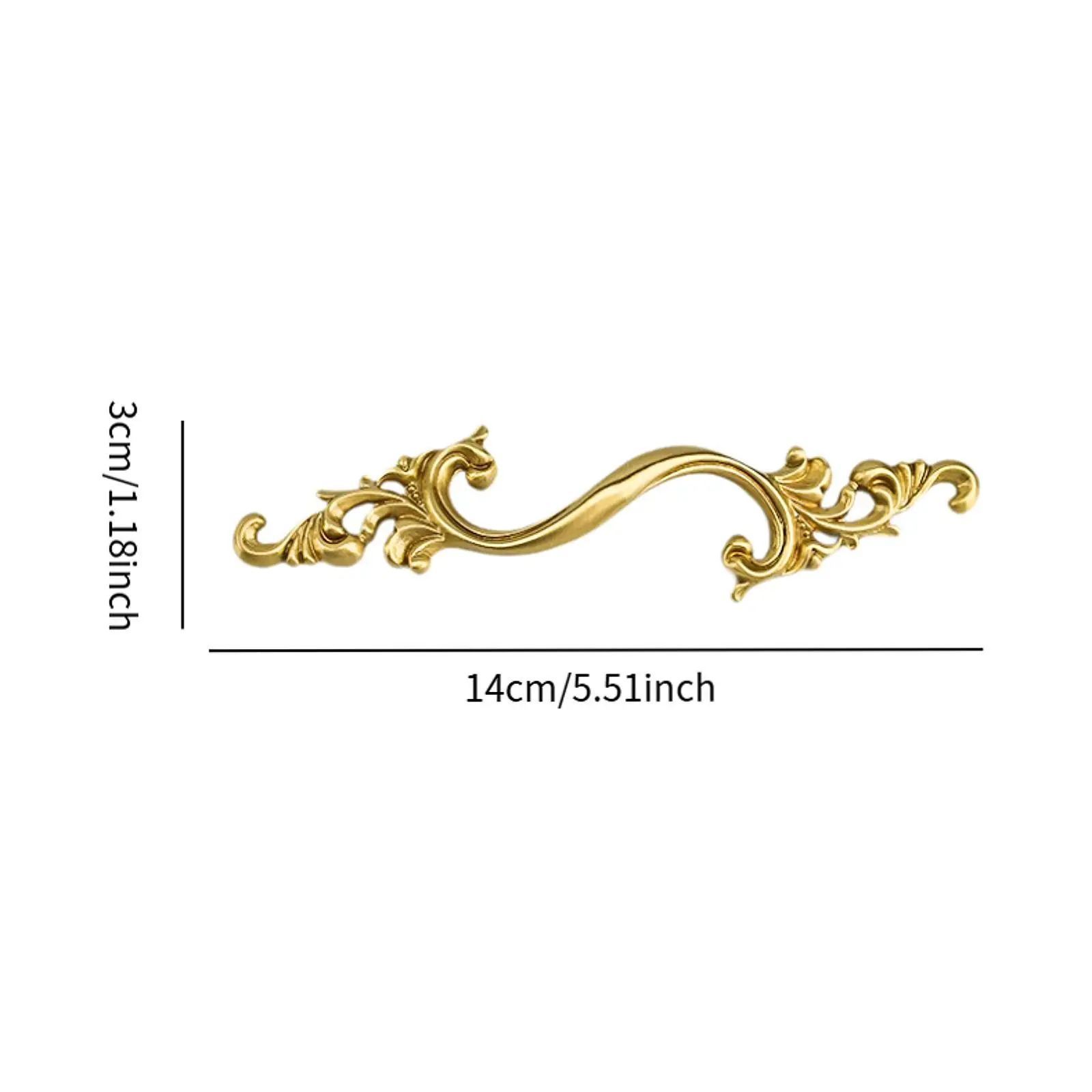 Brass Handle for Cabinet, Decorative Accessory for Furniture, Retro for Living