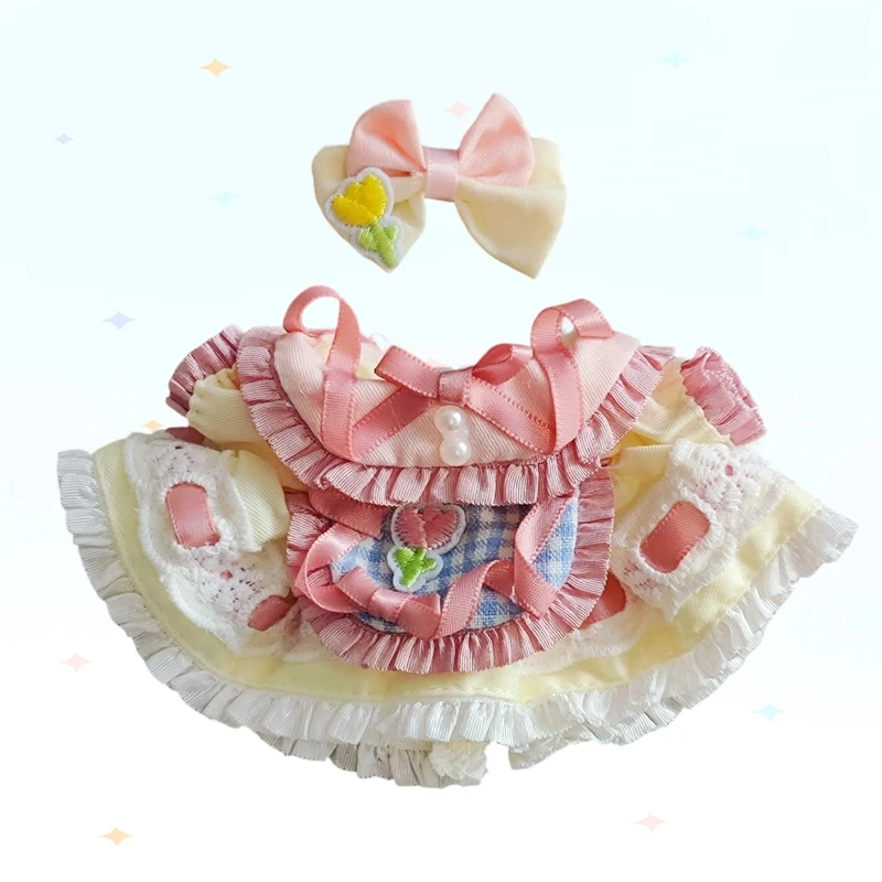 

17cm Cute Mini Plush Doll'S Clothes Outfit Accessories for Korea Kpop Exo Labubu Idol Dolls Shark Onesie Clothing DIY Girl Gift