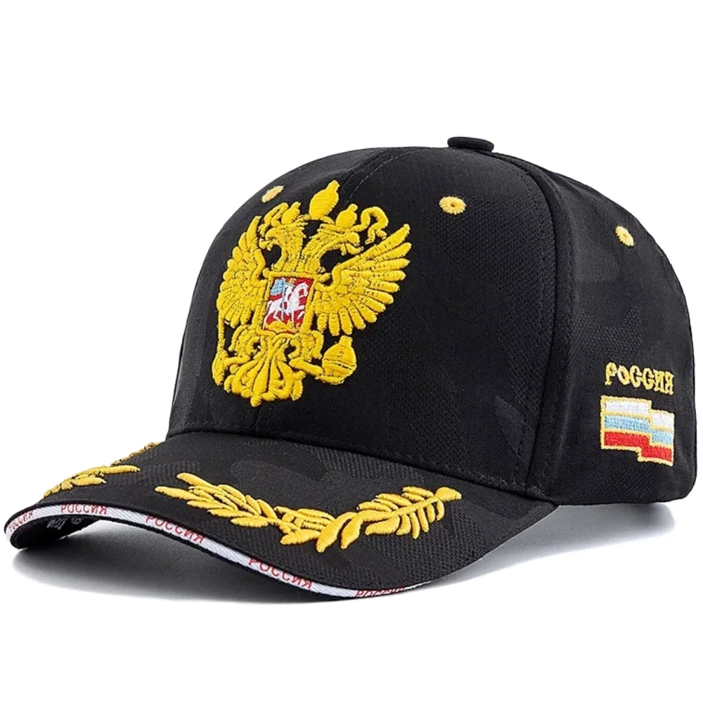 Hot Sale Unisex Caps Russian Double-Headed Eagle Flag Emblem Embroidery Baseball Cap For Men Women Casual Outdoor Sports Hat Cap