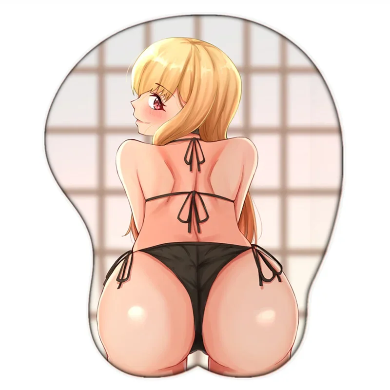 Anime My Dress-Up Darling Marin Kitagawa Sexy seno grande 3D Mouse Pad Cute Manga Pad con polso Oppai Gel di Silicone tette Mat