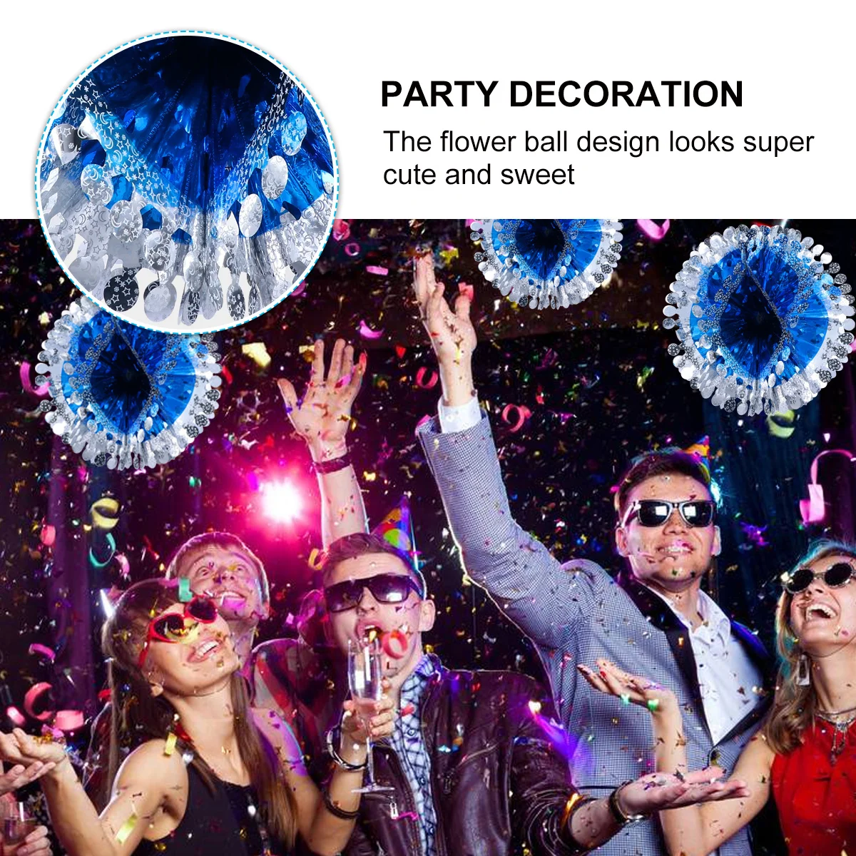 

2 pcs Colorful Garland Ball Flower Hanging Decoration For Party Wedding Home Festival Decorations Party Garland Ball