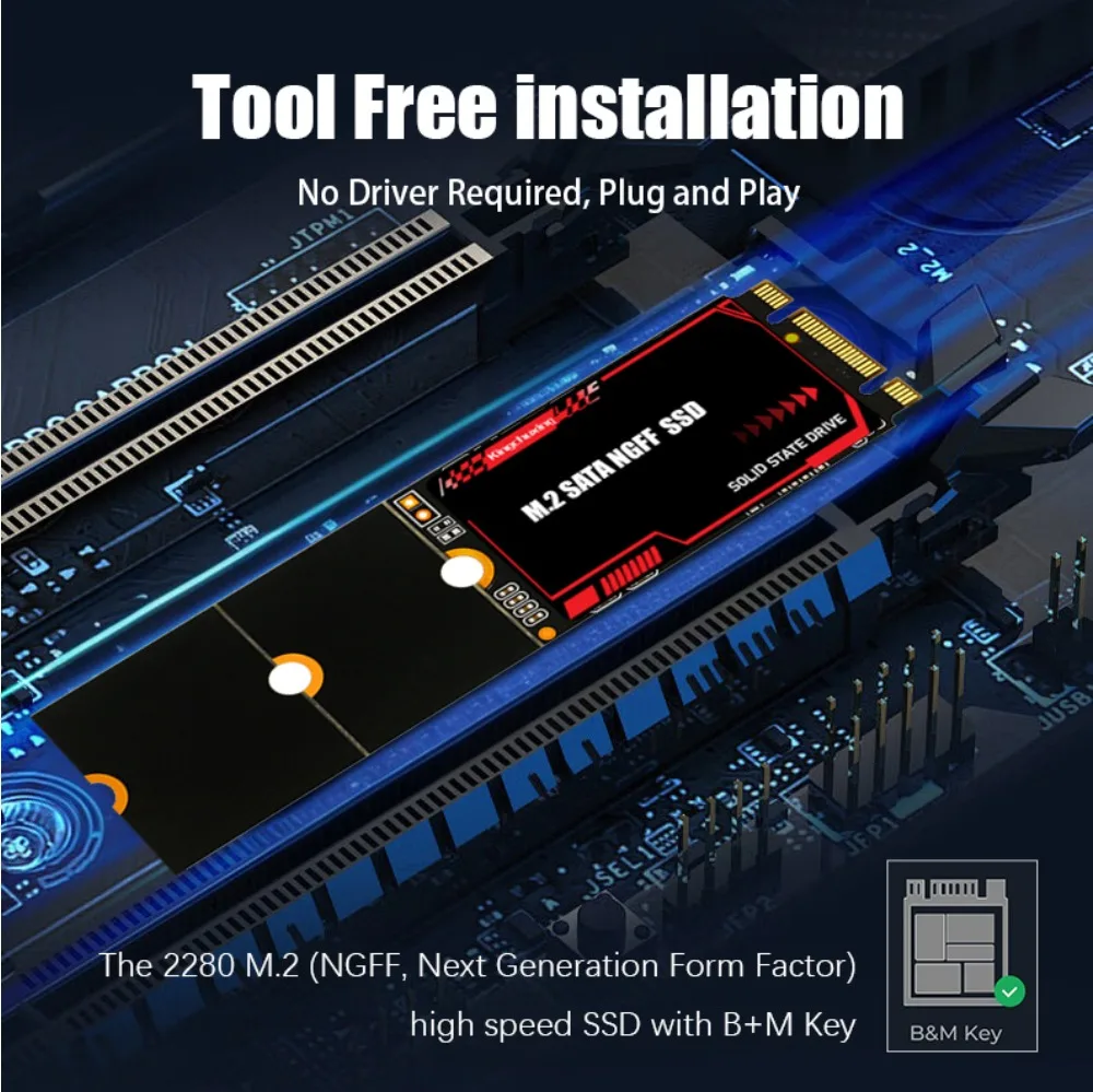 Kingchuxing SSD M2 NGFF 128GB 256GB 2242 2260 2280 Internal Solid State Drive 512GB 1TB 2TB Hard Disk Drive for Laptop Desktop
