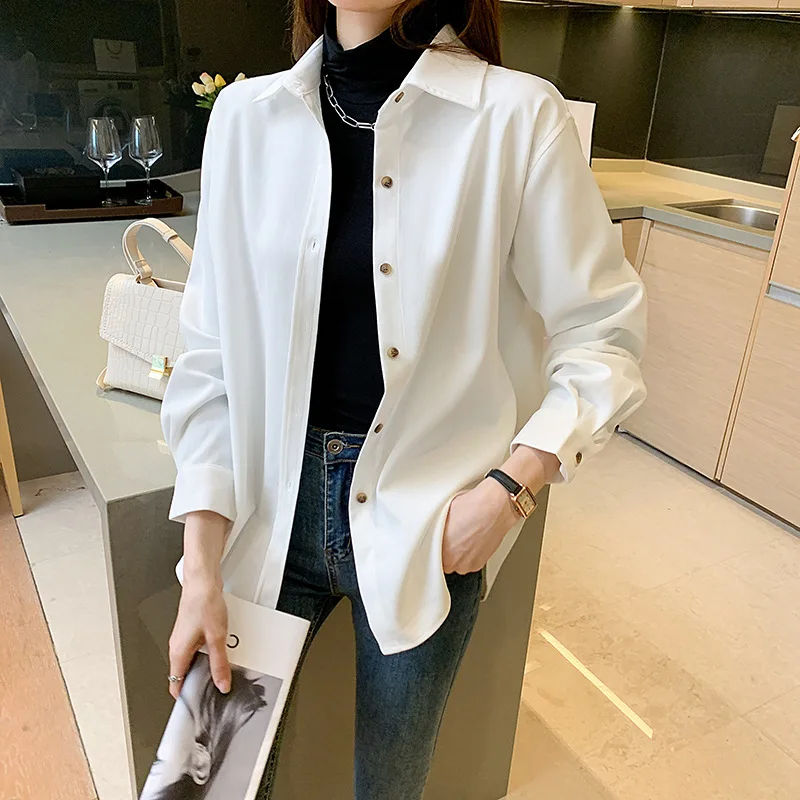 New Fashionable Versatile Loose Long Sleeved Shirt for Women's Design Sense Layered Top