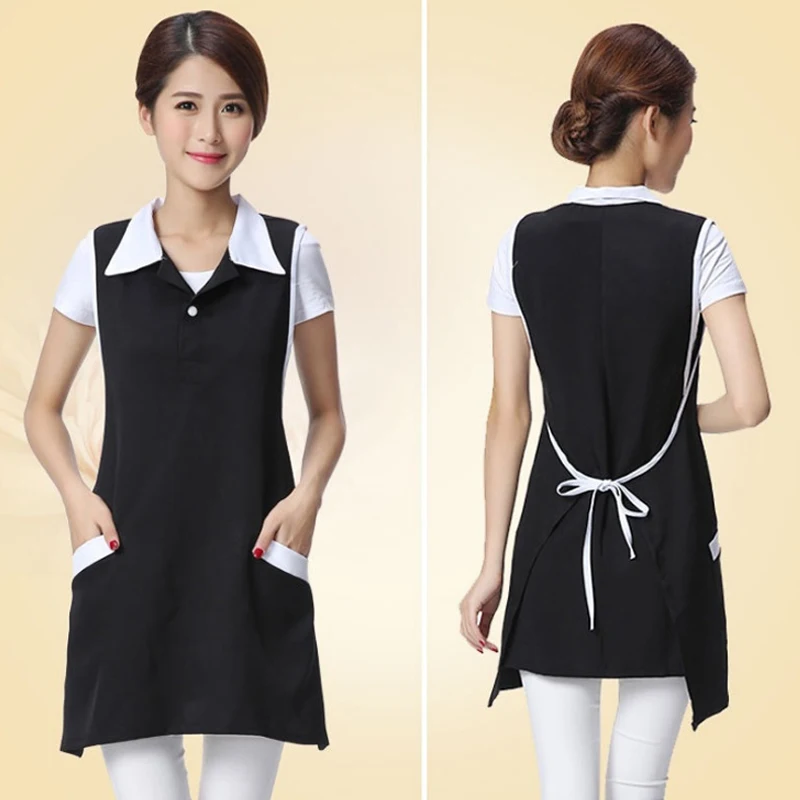 

Sleeveless Skirt Female Supermarket Aprons Beauty Salon Work Clothes Coffee Shop Waitress Apron Adjustable Female Hotel Uniforms