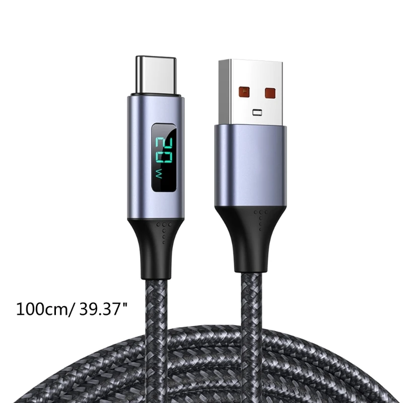 كابل USB C ، 3.0A PD 20 واط LCD عرض الطاقة نوع-C شحن سريع 480Mbps سلك البيانات