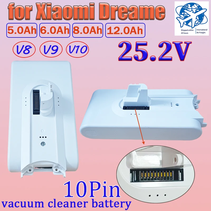 

Аккумулятор Li-ion 12000 мАч для ручных беспроводных пылесосов Dreame V8, V10Pro, V9P, XR, VVN3, VVN5 – сменная батарея