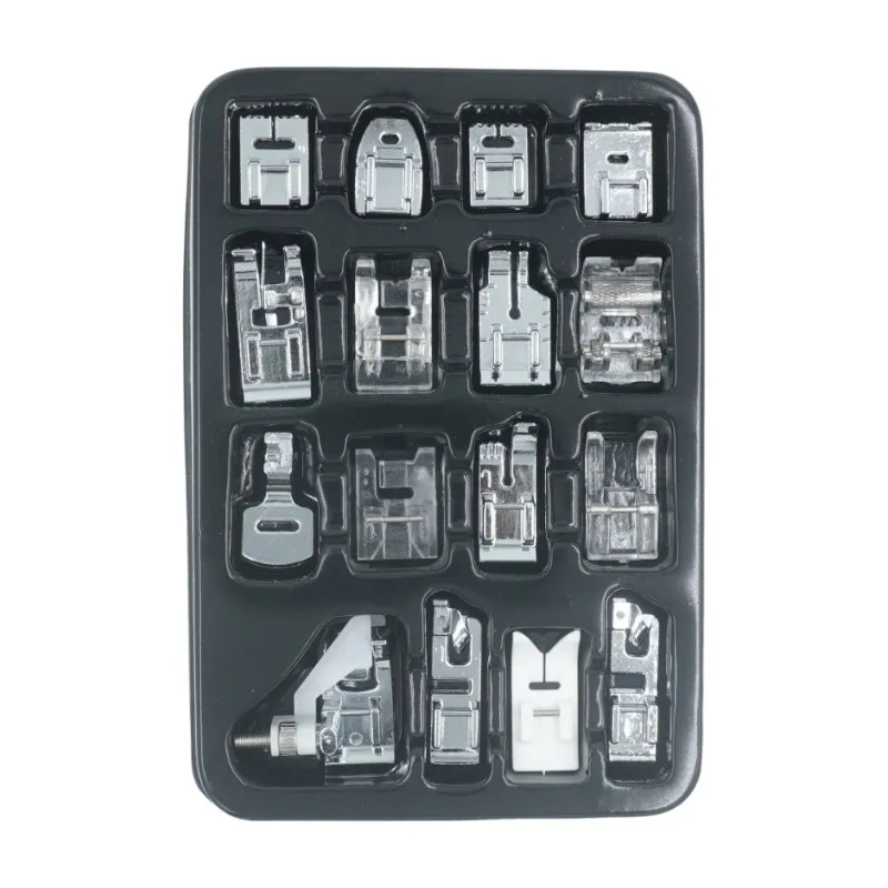 16pcs Universal Sewing Machine Presser Feet Kit with Snap-On Adapter and Storage Case