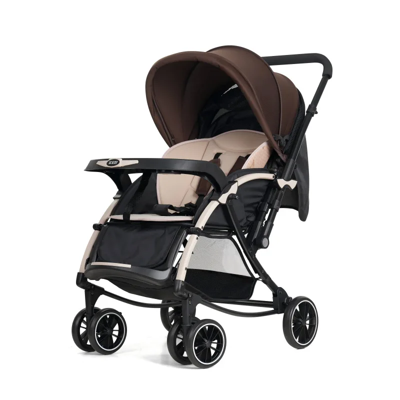 

High-view Baby Stroller Can Sit or Lie Down, Foldable Two-way Shock-absorbing Baby Stroller Transforms Into A Rocking Chair