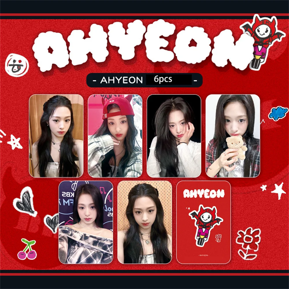 6pcs/Set Kpop BABYMONSTER Card Korean Style LOMO Card Double Sides Printing Bright Film AHYEON RORA RUKA RAMI Fans Collection