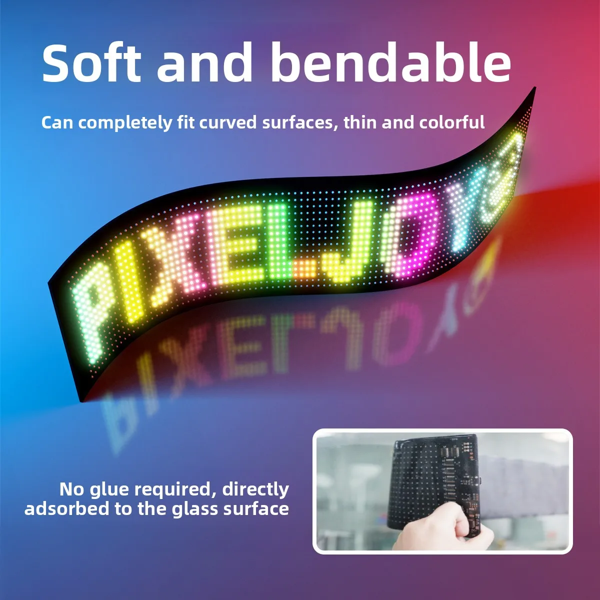 شاشة ناعمة حصرية لعيد الميلاد، شاشة مرنة محمولة، تطبيق سيارة قابل للتحرير، مرن LED #2