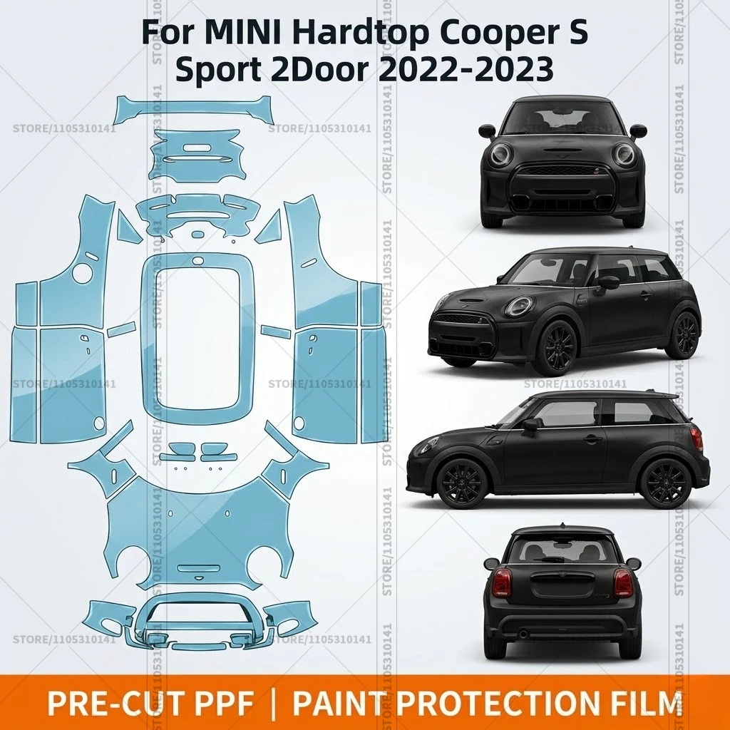 

Pre-Cut Paint Protection Film PPF Transparent Bumper Protector Clear Bra Car Film For Mini Hardtop Cooper S Sport 2Door2022-2023