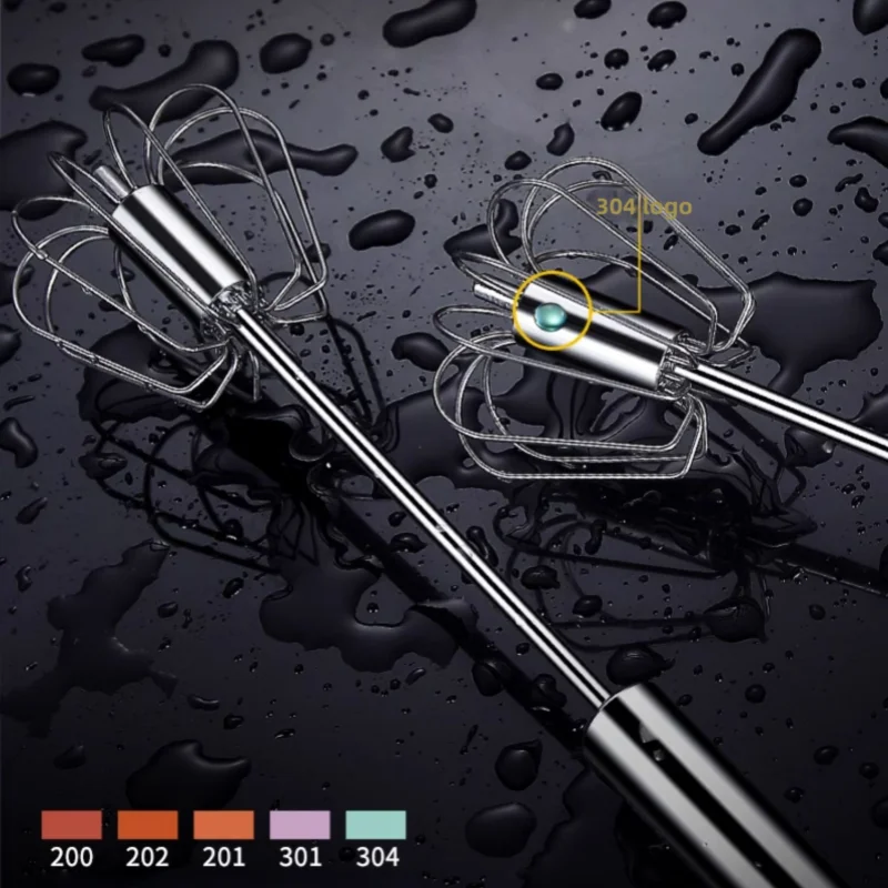 خافق البيض من الفولاذ المقاوم للصدأ، خلاط شبه أوتوماتيكي متين لخلط كريمة البيض بدون جهد، التحريك والضرب لخبز المطبخ #5