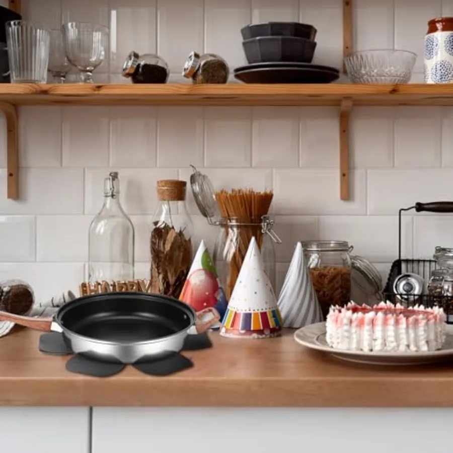 8Pcs Pot Protectors for StackingBlack Pan Protectors for Stacking 4 Different Sizes Felt Pan Protectors Avoid Stratching or Mar