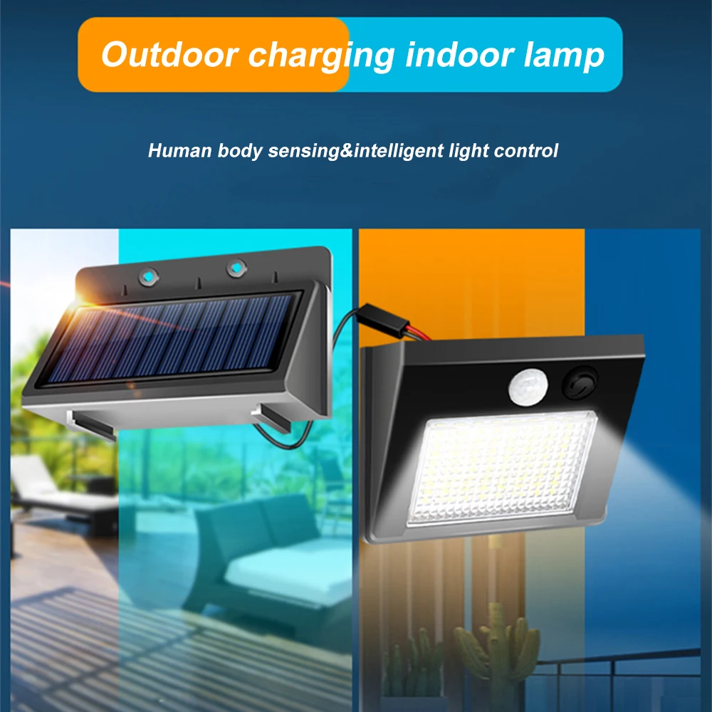 Lámpara Solar LED con Sensor de movimiento PIR para exteriores, impermeable, de inducción del cuerpo humano, luz de calle, decoración de jardín,