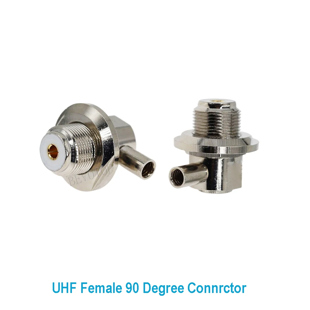 10Pcs Connector UHF SO239 Female Bulkhead Right Angle Solder RG316 RG174 / RG58 RG142 LMR195 / RG8 LMR400 RF Adapter Coaxial