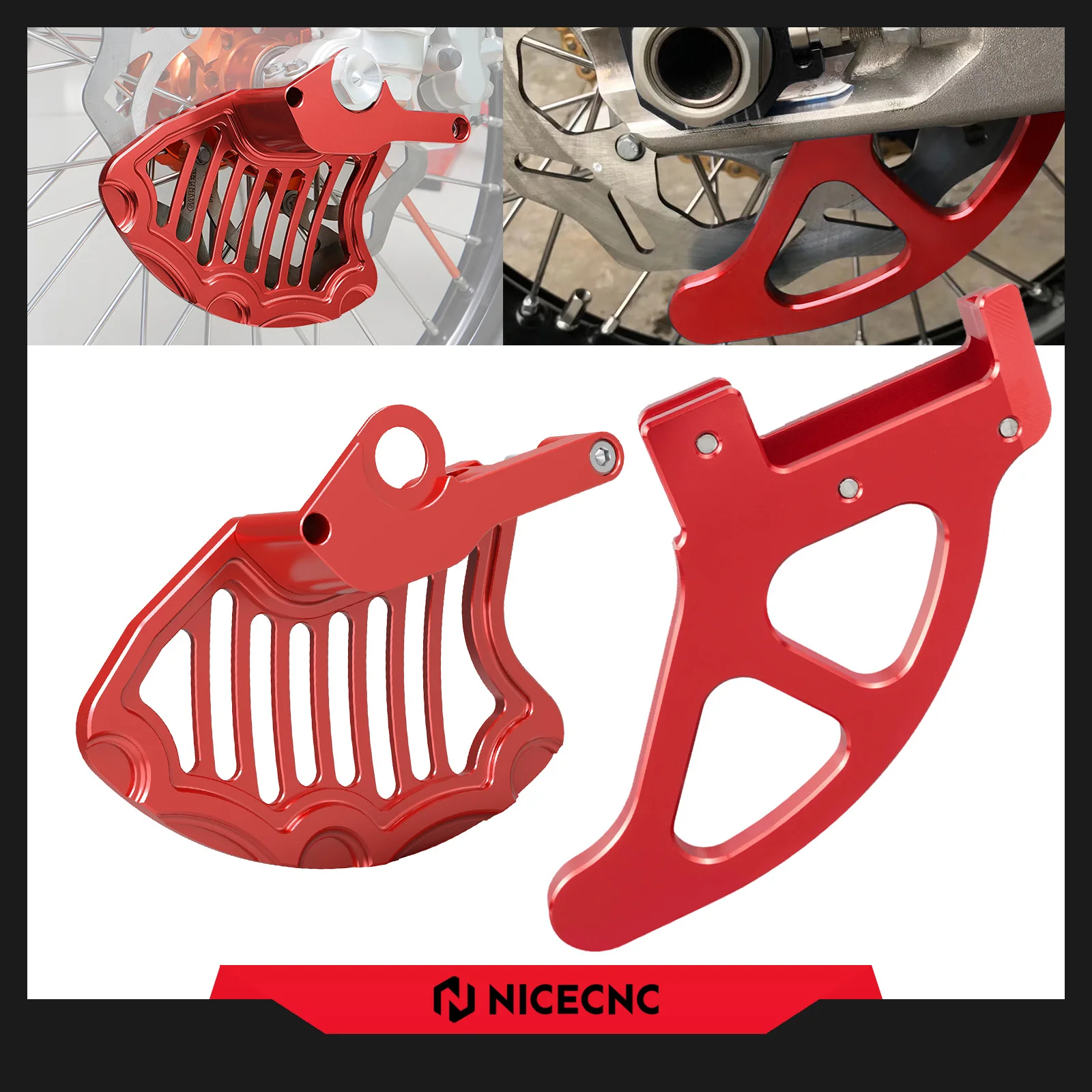 

NICECNC For 2023 2022 2021 GasGas EC 300 EC 250 EC 250F 350F ECF 250 Motorcycle Front Rear Brake Disc Guard Cover Kit Aluminum