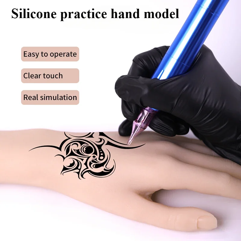 

Yilong Tattoo Silicone Practice Hand Model Life-Sized Bendable Simulation Hand For Tattoo Artist Beginners Training Accessories