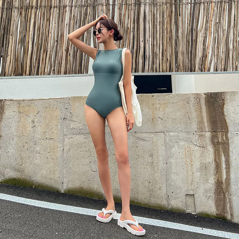 ใหม่ผู้หญิงบิกินี่ One- Piece ชุดว่ายน้ํา Bal Slimming Tummy ครอบคลุมเซ็กซี่ Hot Springs Pure สีชุดว่ายน้ําสบายๆ