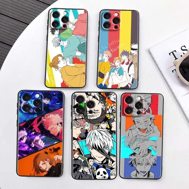 

Anime J-Jujutsu Kaisen Yuji For Apple iPhone 17 16 16E 15 14 13 12 11 Air Pro Max Plus Black Soft Silicone Cover Phone Case