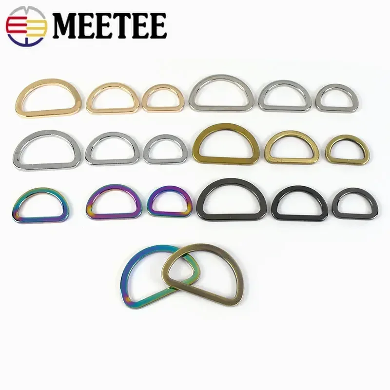 

10/30Pcs 16-38mm Metal Buckles Bag Strap D Ring Adjust Clasps Webbing Handbag Belt Connector Loop Hook DIY Hardware Accessories